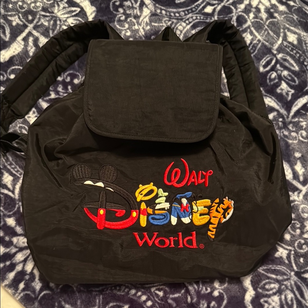 Disney Black Embroidered Walt Disney World Backpack